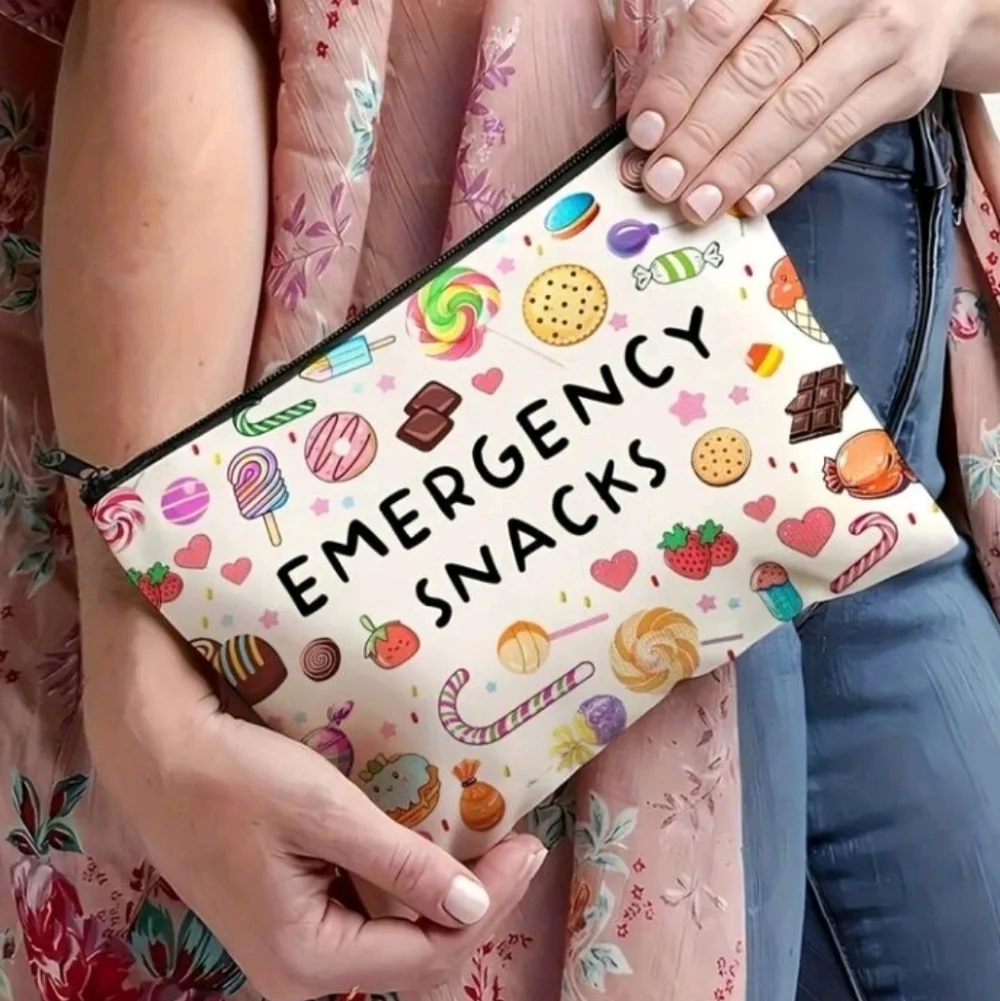 Fun Snack Print Zippered Pouch